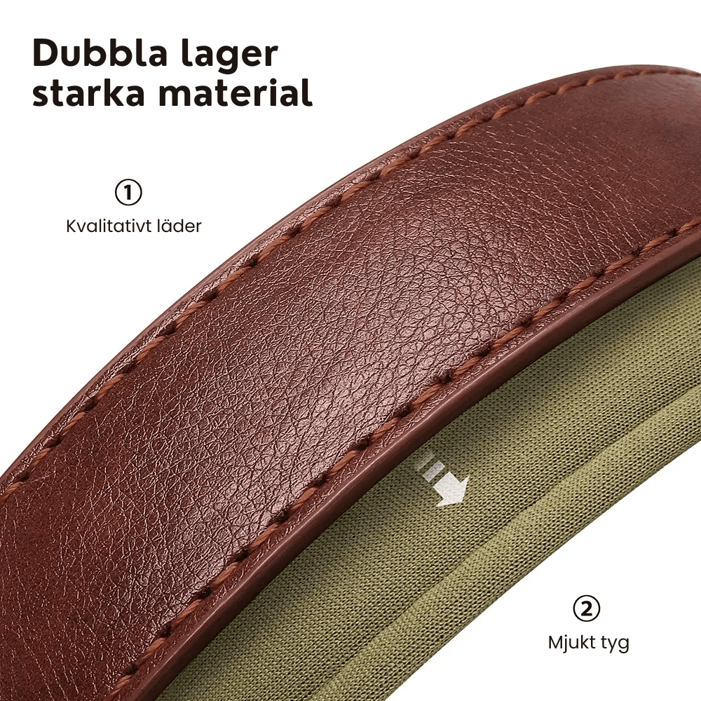 Läderhalsband med namnskylt