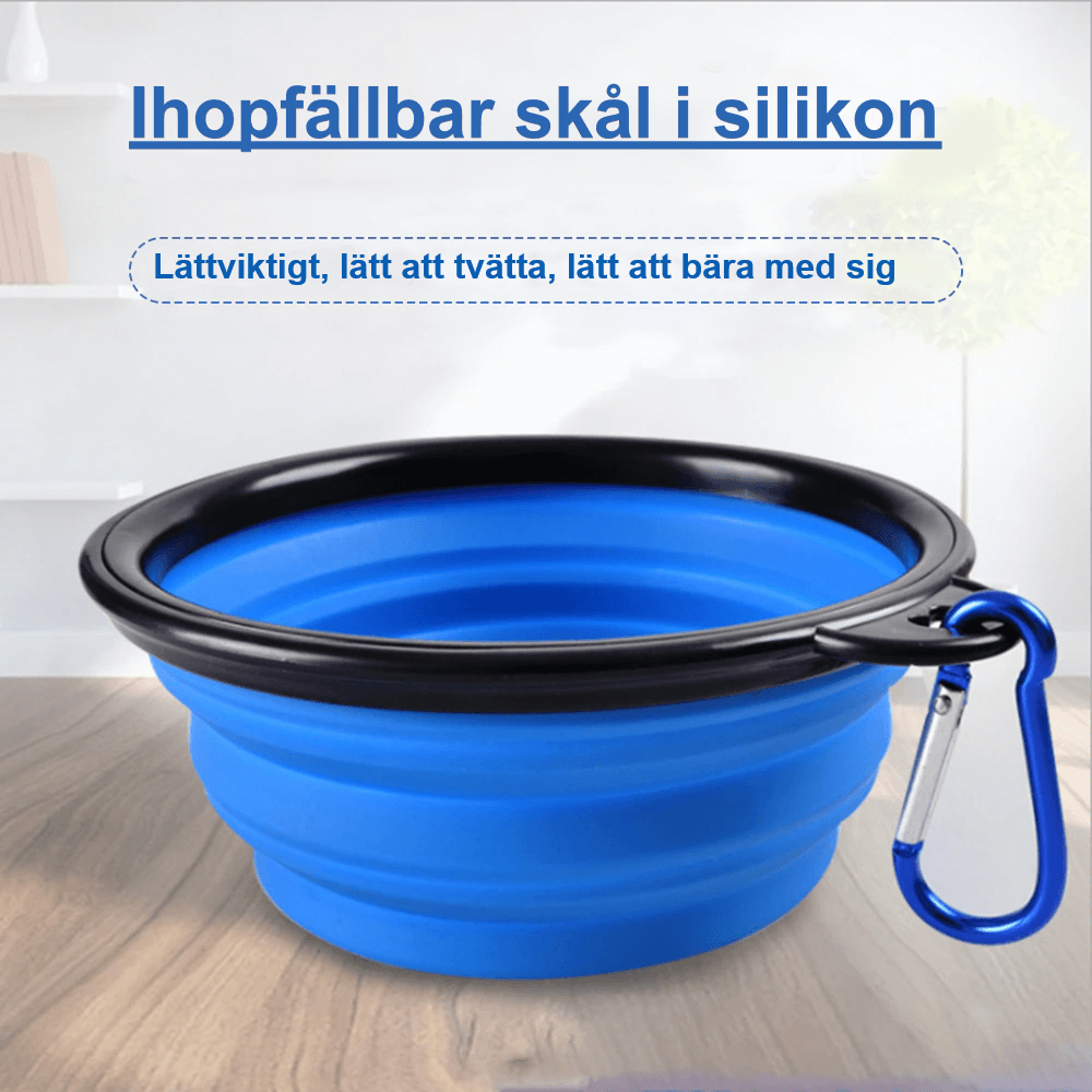 Rese/Campingskål Ihopfällbar skål i silikon